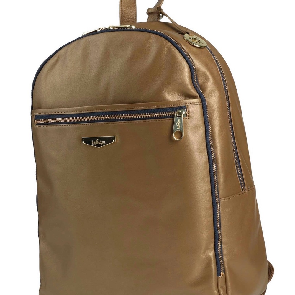 Kipling Gold Leaf Color Backpack with Gold Hardware